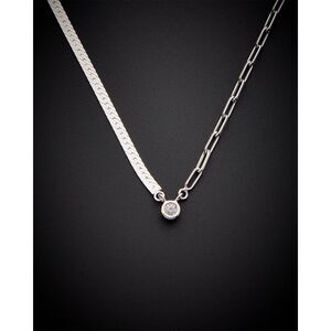 Meshmerise 18K Over Silver 0.1 Ct. Tw. Diamond Necklace, White